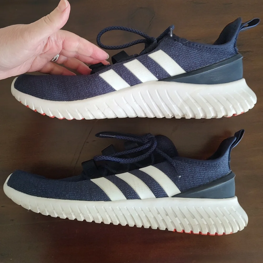 MEN'S ADIDAS KAPTIR  RUNNING SHOES Navy Blue And White Size 12